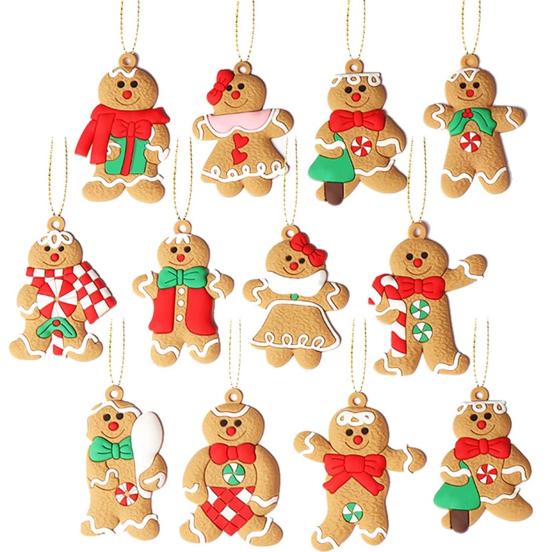 12個入クリスマスツリー飾り ジンジャーブレッドマン かわいい クリスマス オーナメント ツリー デコレーション Christmas Decoration Xmas Decor
