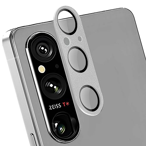 [Tobecool] Xperia 1 V カメラフィルム エクスペリア1 V SO-51D / SOG10 / XQ-DQ44 カメラ保護フィルム レンズ 保護カバー 耐衝撃 露出オーバー防止 アルミ合金 カメラカバー全面保護 高透過率レンズ保護フィルム [1枚] (シルバー)