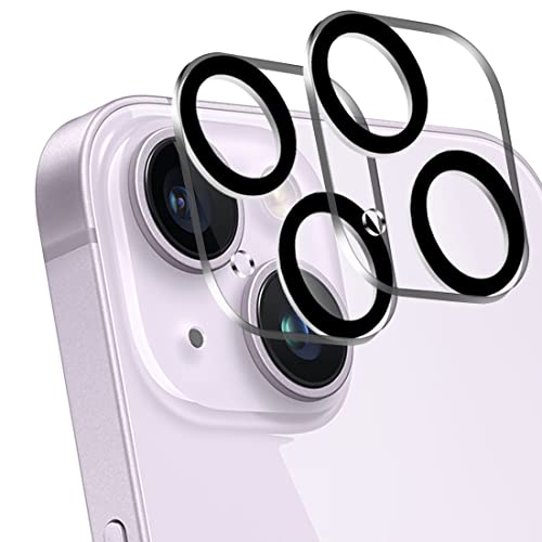 【対応機種】iPhone14/14 Plusに専用。旭硝子製の強化ガラスを使用して，ある9Hの超高硬度，カメラレンズカバー全体を守り。0.3mmの極薄デザイン、スマットフォン本体との一体感をアップします。落下時カメラへの衝撃、破損を防ぎ、鋭いものからの摩擦による細かい傷などからカメラレンズをきちんと守られます。【露出過度を改善】大切なiphone14 /iphone14plusのカメラレンズを全面保護するため、2眼のレンズ部分だけではなく、四角い台座部分もカバーする剥がれにくいレンズカバーです。2眼カメラレンズには露出オーバー防止のため、黒い縁取りをした設計を採用。2眼カメラレンズにはフラッシュ撮影でカバーが光ってしまう現象を防止します。本格的な撮影体験をそのままに楽しめます。※ご注意：本製品は露出オーバーを完全に防ぐものではありません。【高い透過率】 0.3mmの強化ガラスを採用して、高感度処理されて、特殊コ一ティングとラウンドエッジ加エによりなめらかな手触りとスム一ズなタッチ感を実現します，縁はエッジの無い滑らか加工が施されています。【指紋・汚れに強い】極薄カメラ保護フィルムに高耐久撥油コーティングが施され、指紋や汚れが付きにくくなります。そして、指紋にも簡単に拭き取ることができます。【貼り付けしやすい】静電吸着技術を採用しており、ガラスフィルムが直接設備に吸着できます。フィルムのシリコン自己吸着層により、位置を合わせて上から軽く置くだけで気泡が入ることなく簡単に装着できます。フィルムを貼るのが苦手な方でも簡単に貼ることができます。For iPhone 14 /iPhone 14 Plus
