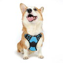 【送料無料】Rabbitgoo 犬 ハーネス 中型犬 13-20KG ソフト かわいい 犬用胴輪 引っ張り防止 負担が少ない首 輪 サイズ調整可 夜間反射 抜けない 通気性 咳き込み防止 散歩 歩行補助 老犬介護 しつけ 運動向き 犬 小型犬 大型犬 柴犬 秋田犬 (ライトブルー M)