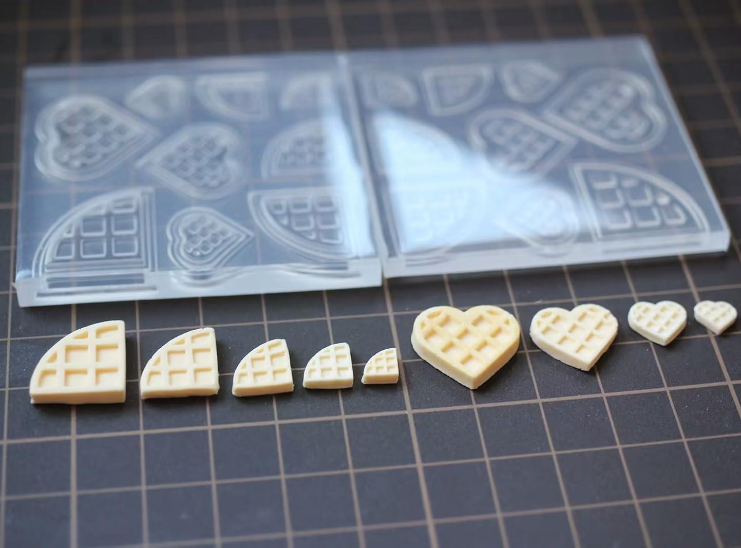 MAEXUS シリコーンモールド uvレジン型 【ラブワッフル】レジン プリン ミニチュアフード ミニチュアス..