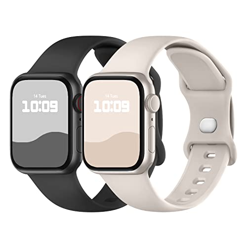 【送料無料】Adepoy コンパチブル Apple Watch バンド 49mm 45mm 44mm 42mm アップルウォッチ バンド シリコン製 スポーツバンド iwatch Series Ultra/8/7/SE/6/5/4/3/2/1 交換ベルト 通気 柔らかい 防水 耐衝撃 男性 レディース ブラック/スターライト