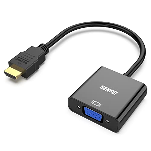 BENFEI HDMI-VGAアダプター (オスからメス、逆方向に非対応) コンピューター、デスクトップ、ノートパソコン、PC、モニター、プロジェクター、HDTV、Chromebook、Rasp berry Pi、Rokuなどに - ブラック