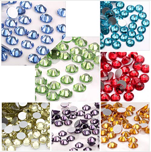 【送料無料】XIULI大容量 カラー ラインストーン ネイルを飾てと服装使用 高い採光 ss4 ss6 ss8 ss10約5760粒 (ライトレッド)