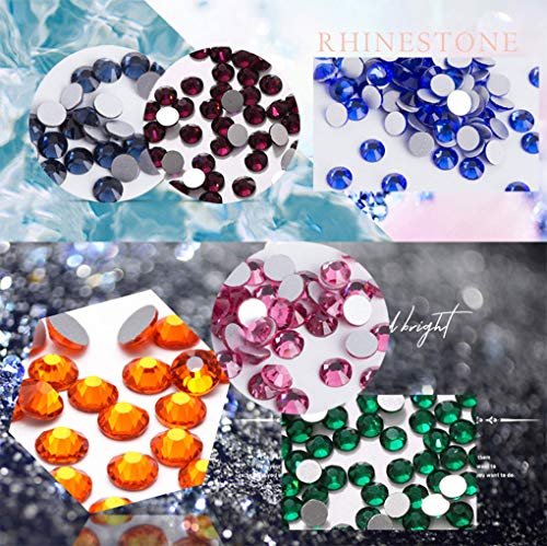 【送料無料】XIULI大容量 カラー ラインストーン ネイルを飾てと服装使用 高い採光 ss4 ss6 ss8 ss10約5760粒 (ライトレッド)