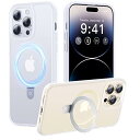 【利便性・スタンド・Magsafe】CASEKOO iPhone14Pro 用 ケース 隠し収納式 米軍MIL規格 耐衝撃 スマホケース 薄形半透明 マット仕上げ 指紋防止 ストラップホール付き ワイヤレス充電対応 2023年新型 アイフォン 14pro 用 ケース 6.1インチ カバー(マットクリア)