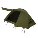DesertFoxテント コット テント 1人用 ソロテント 4000mm耐水圧 前室あり キャンプテント コンパクト軽量 テントコット用 3 WAY タイプ 撥水加工素材 自立式 二重層構造 4シーズン 簡単設営 UVカット 通気防風防雨 収納袋付き DRZ (深緑)
