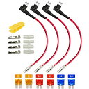 【送料無料】Kiligen 4個12V 24V Micro2小型回路ヒューズタップ キット、ワイヤーハーネス付き自動車フラットタイプブレードヒューズホルダー、6...