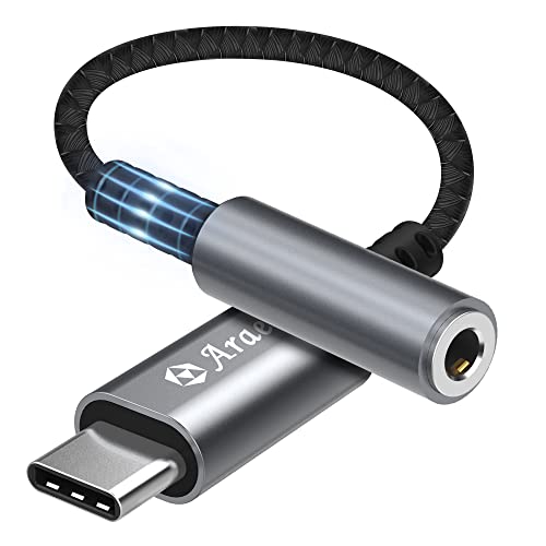 イヤホンジャック変換器 ヘッドホン アダプター 3.5mm USB Type-C to ヘッドフォンジャックアダプタ - USB Type-C to 3.5 mm イヤホンアダプター Arae 編組ナイロンケーブル DAC搭載 HIFI音質 iPad Pro/MacBook Pro/Xperia 5 IV/Galaxy S22/Pixel 7 Pr