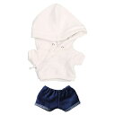 【送料無料】niannyyhouse 15cm ぬいぐるみ 服 パーカー ジーンズ 綿人形の服 着せ替え (white)