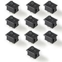 ZHEJIA DC AC ロッカースイッチ 【10個セット/250V/6A、125V / 10A】オン/オフボートロッカースイッチ 自動車用オートバイボートの切...