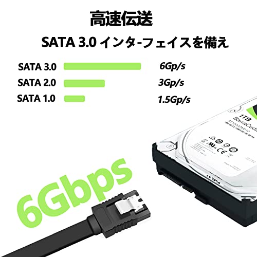 【送料無料】SATA ケーブル 0.5m （ストレート型）Suptopwxm Sata3 ケーブル 4本セット 6 Gbps対応 ラッチ付き SSDとHDD増設 Sata3 シリアル ATA3 ケーブル SSD ケーブル レッド (0.5m, ブラック) 3