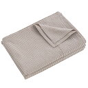 敷きシーツ シングル 150x250cm フラットシーツ ベッドシーツ オーガニックコットン アッパーシーツ 洗いざらしの綿100% ギンガムチェック 茶色(3)
