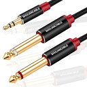 【送料無料】SHULIANCABLE 3.5mm to 6.35mm オーディオケーブル,ステレオミニプラグ 2分配 変換ケーブル スマートフォン PC CDプ...