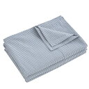敷きシーツ セミダブル 180x250cm フラットシーツ ベッドシーツ オーガニックコットン アッパーシーツ 洗いざらしの綿100% ギンガムチェック サックス(3)