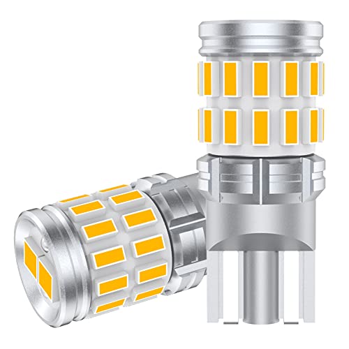 【送料無料】GOSMY T10 LED 電球色 爆光 12V-24V車用 ポジションランプ ナンバー灯 ルームランプ LEDチップ28連 車検対応 3000K (2個入)
