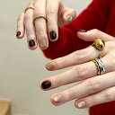 THCEVRLA ネイルチップ - りネイルチップ ショートク ,黒猫の目,付け爪ゲル化,ツールキットが付属しています,24枚入