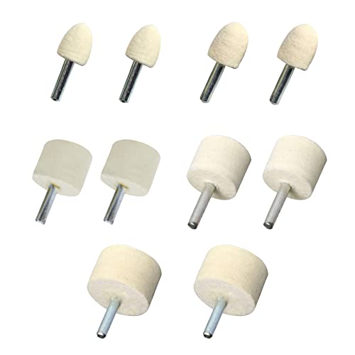 【送料無料】DFsucces フェルトバフ 10ピースセット 6mm軸 軸付フェルト 羊毛研削ヘッド 精密フェルト ..