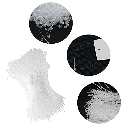 【送料無料】DFsucces タグファスナー ループロック 透明 1000本 値札 透明 に便利 ファスナー ループピン プラスチック 店舗用 テープ 結束具 タグ糸 業務用 洋服用タグファスナー (透明, 13.5cm) 3