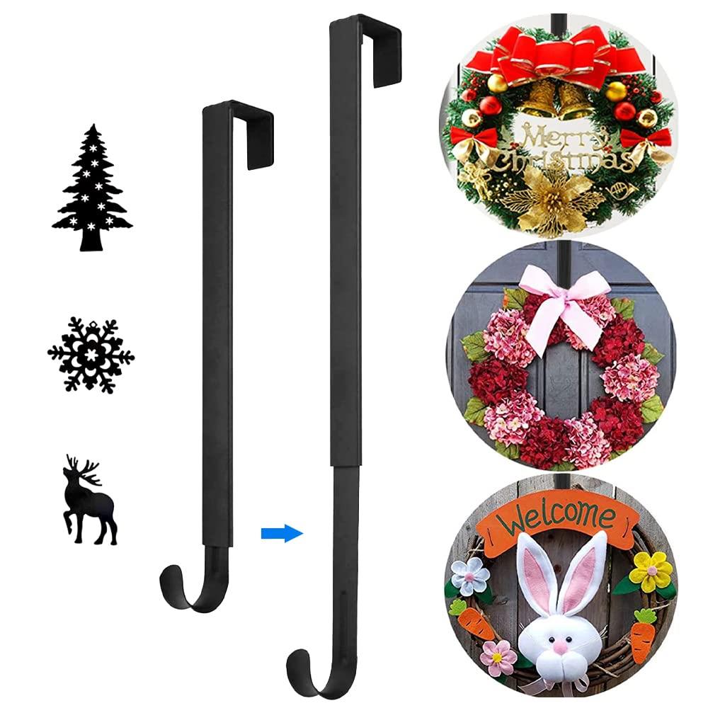 COOLBOTANG クリスマスリースフック ドアリースフック 伸縮 リース用 ドアフック お正月 飾り 花輪ハンガー クリスマスリースドア吊り 調整可能 ドア...