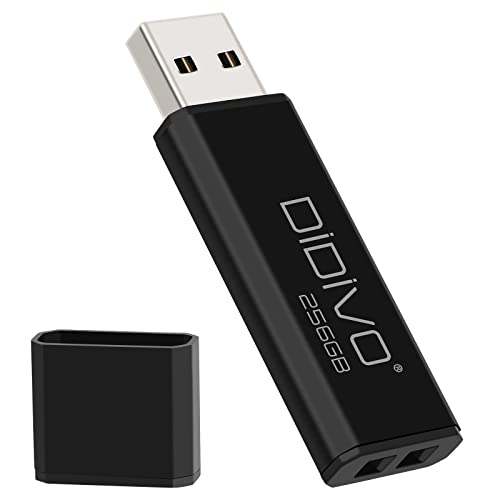 DIDIVO USBメモリ256GB USB 2.0 フラッシュドライブ 小型 軽量 超高速データ転送 大容量 読取り最大30MB/s キャップ式 USBメモリースティック データ転送 Windows PCに対応 (256GB USB 2.0)