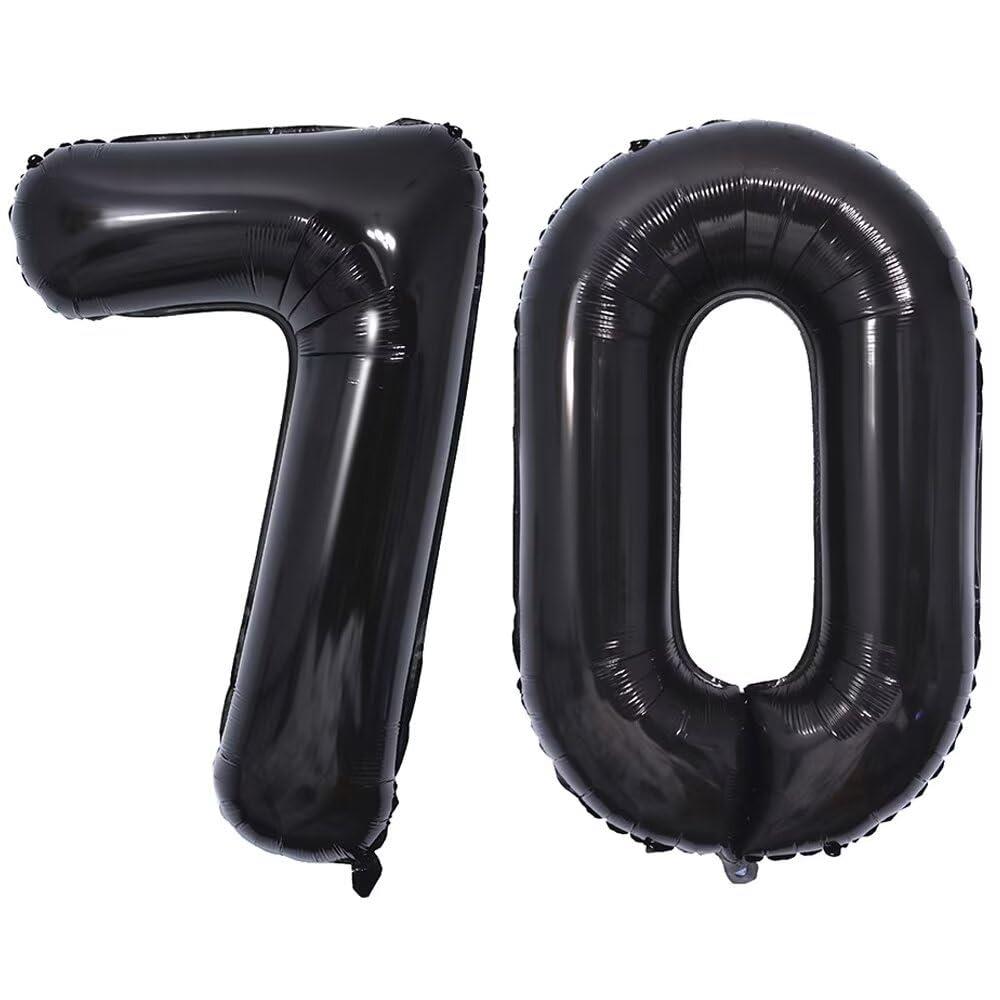 Vthoviwa 40インチ バルーンアルミ70 ヘリウム風船 数字バルーン70黒 0123456789,10-19,20-29,30,40,50,60,70,80,90,100 誕生日 カーニバル 飾り付け記念日パーティー装飾黒70 男女兼用 大きい しじヘリウム