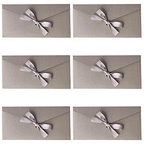 【送料無料】AAGWW 封筒 リボン付き 洋封筒 可愛い メッセージカード レトロ 三つ折り 封筒 レトロ 厚紙 無地 ファッション ジュラツ ハトロンツ 大容...