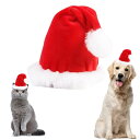 クリスマス ペット服 コスチ ューム 可愛い 猫 犬 帽子 ポンポン付き 被り物 ペット サンタ 帽子 コ スプレ 仮装 パーティー 写真撮影 中型犬 大型犬 (L)