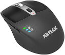 【送料無料】Arteck マルチデバイス 無線 ワイヤレスBluetoothマウス 2.4GHz USB レシバー 人間工学設計 右手静音クリック コンピューター デスクトップ PC ラップトップ Mac iPadとWindows10/8 iPad OSとの交換性あり黒