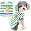 【送料無料】ZUNEA 犬の服 犬用 Tシャツ タンクトップ 夏用 小型犬 クール ベスト おしゃれ かわいい ボーダー クマ柄 ベスト 綿製 可愛い 涼しい ドッグウエア 洋服 ひんやり 猫犬服 子犬 チワワ トイプードル お散歩 グリーン L