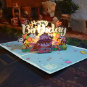 DAO XIANG バースデーカード メッセージカード グリーティングカード 立体カード 誕生日カード ポップアップカード バレンタイン ギフト カード バースデーカード 大人 おしゃれ (コミックケーキ)