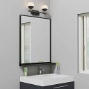 【送料無料】ANYHI 壁掛け鏡51x62 cm トレイ付き長方形ミラー 浴室 洗面台用