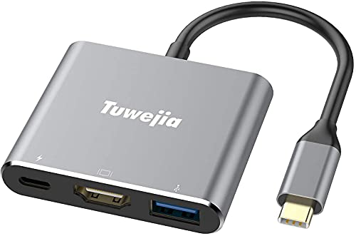 USB Type c HDMI アダプタ Tuwejia usb タイプc 4K 解像度 hdmiポート+USB 3.0ポート+USBタイプC急速PD充電ポート 3-in-1 変換 アダプタ UHDコンバータ MacBook Pro/MacBook Air 2020 iPad Pro 2020,ニンテンドースイッチ,Samsung Galaxy S20/note 20/Surface Go/ USB C デ