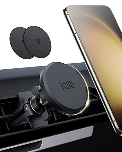 YOSH マグネット 車載ホルダー エアコン スマホホルダー 車 マグネット すまほほるだー 車載ホルダー マグネット マグネット携帯ホルダー 車 スマホスタンド 携帯ホルダー スマホホルダー 車 スマホスタンド 車 磁力強化 360°回転 片手操作 iPhone Samsung Huawei Oppo Onep