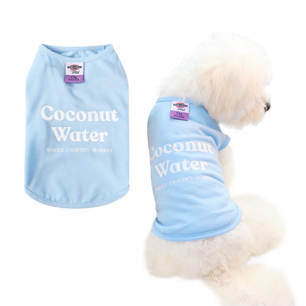 AmzBarley 犬 服 春夏 Tシャツ タンクトップ 綿 英字プリント 丸首 袖なし 犬の服 シャツ 小型犬 中型犬 春 夏 犬服 シャツ 夏服 薄手 柔らかい カジュアル おしゃれ 可愛い ペット 伸縮性 着せやすい 脱毛保護 防虫 犬用 服 ドッグウェア 子犬 猫 中小型犬 室内 お散歩 お出