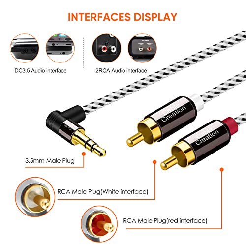 【送料無料】3.5mm to RCA,Cablecreation RCA to 3.5MM Auxジャックステレオオーデ...