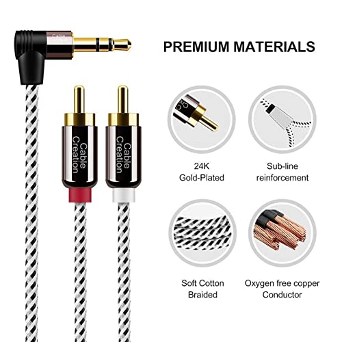 【送料無料】3.5mm to RCA,Cablecreation RCA to 3.5MM Auxジャックステレオオーデ...
