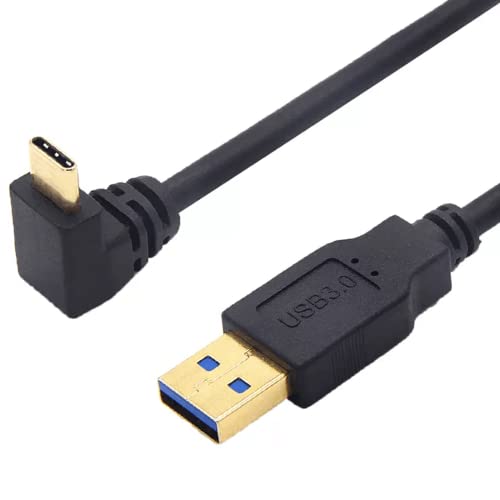 【送料無料】KKM-ラブショー USB Type C3.2 方向変換 ケーブル, 1.5m 1.8mUSB-A オスto USB-C オス 90度 L字型角度変換 ケーブル高耐久 超急速充電 56Kレジスタ実装 新しいMacBook/Nintendo Switch/Type-C機器対応 (上下L1.5m)