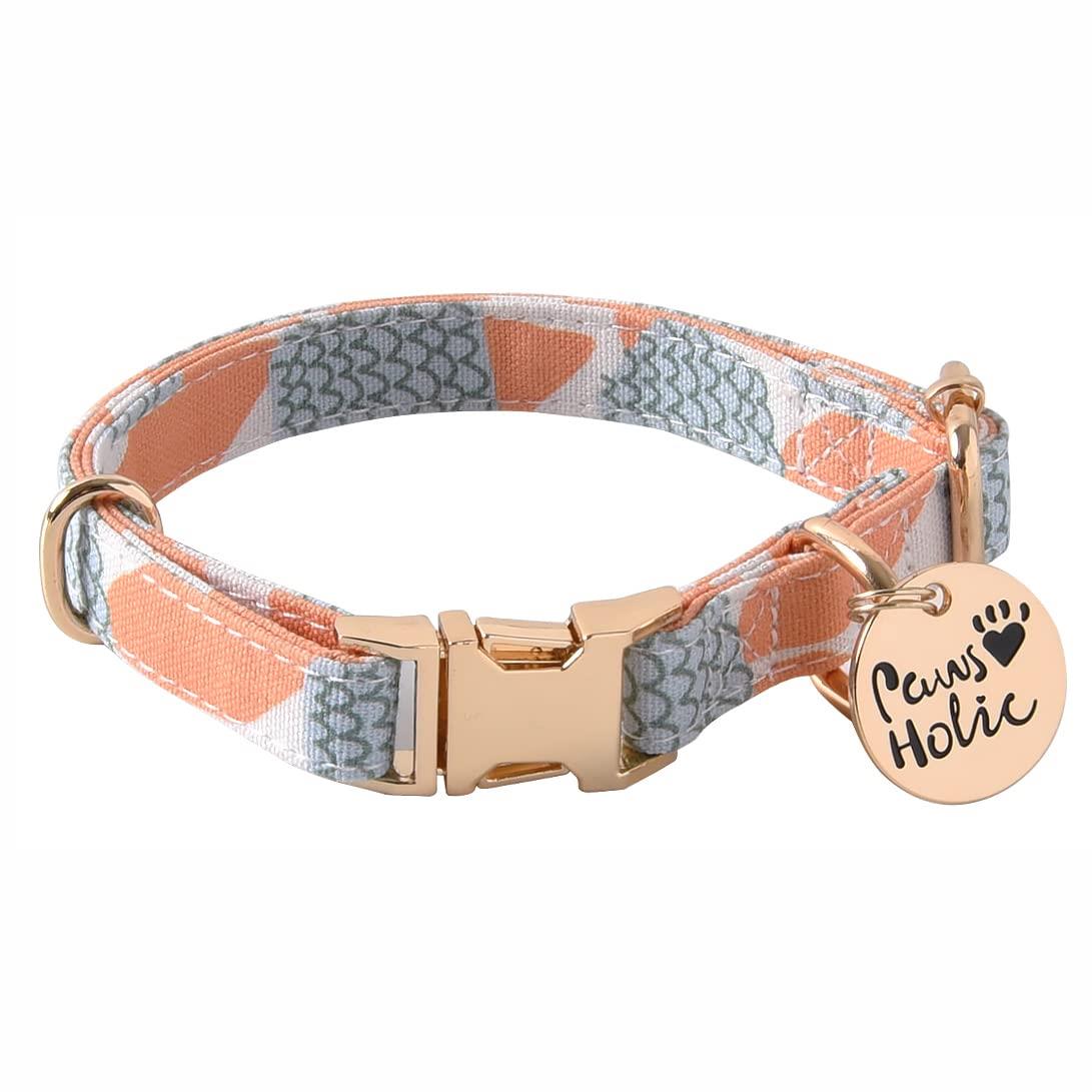 Neskatu 犬 首輪 小型、中型、大型犬用首輪 かわいい 布製 コットン 犬の首輪 犬用訓練首輪 軽量 おし..