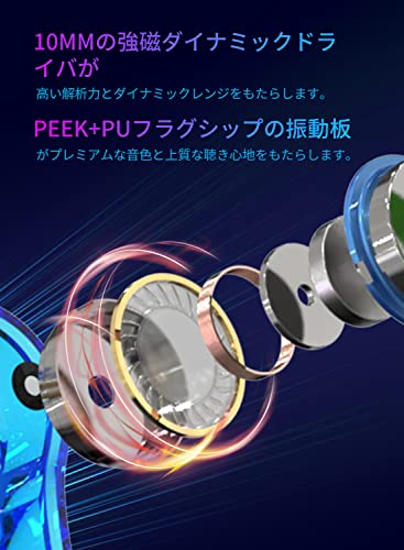 Yinyoo イヤホン 有線 カナル型 イヤホン ノイズキャンセリング イヤホン KBEAR Storm PU+PEEK 10mmダイナミック 遮音性 音漏れ防止 イヤモニ型 HiFi音質 モニターイヤホン 2pin リケーブル可能 インナーイヤー イヤフォン ノイキャン 3.5mmプラグ ゲーミング イアフォン 人 primeplus-10033423 プライムプラス 楽天市場店 サンプル画像3