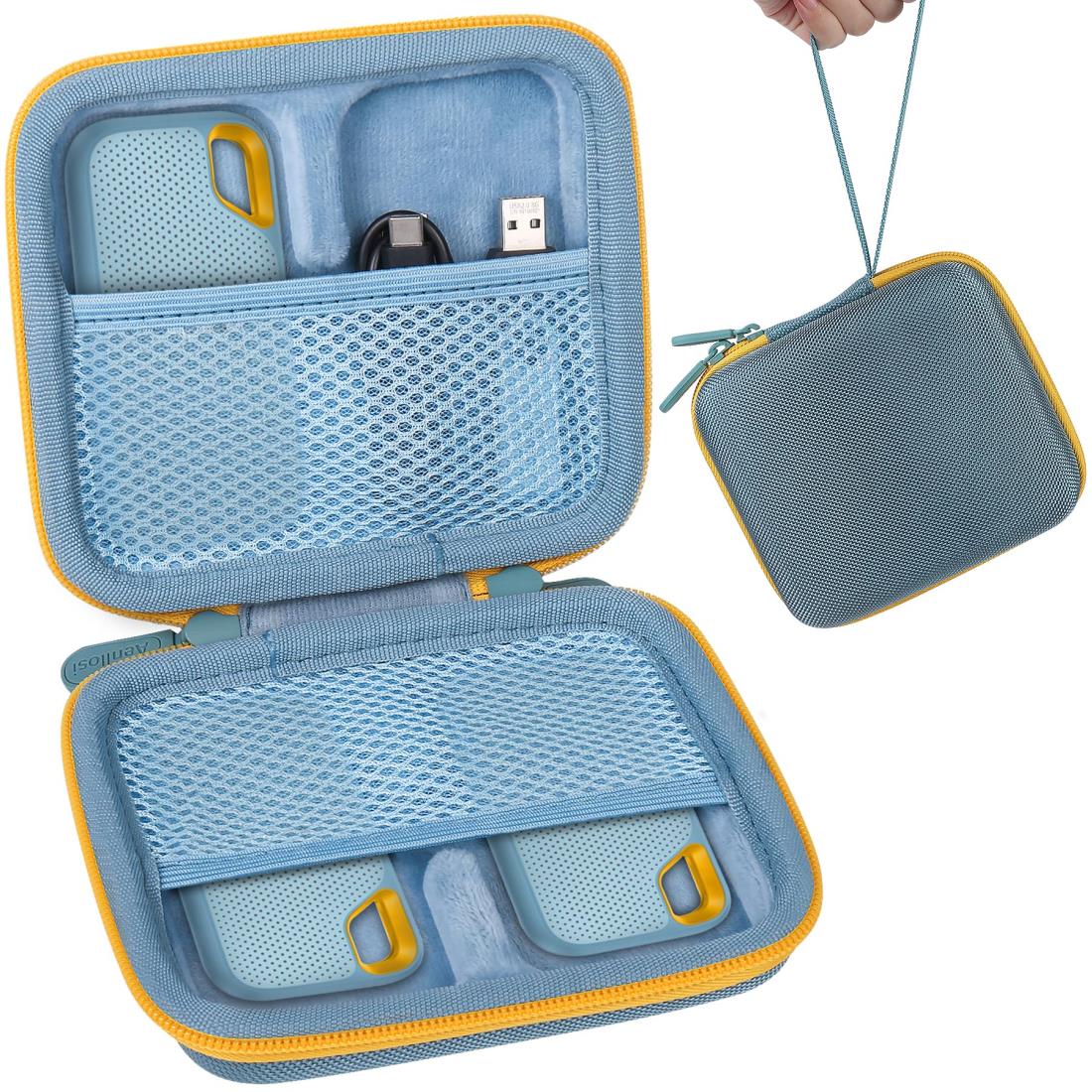 Aenllosi 専用収納ケース 互換品 SanDisk SSD 外付け 1TB 2TB 4TB SDSSDE61/SDSSDE80/SDSSDE81 ポータブルSSD V2/Extreme Pro スカイブルー（ケースのみ）