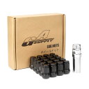 GAsupply ホイールロックナット M12 x P1.25 テーパー座60° 外七角 スチール製 19HEX/21HEXソケット付 盗難 防止 ニッサン・スバル・スズキの普通車と軽自動車に対応 20個セット