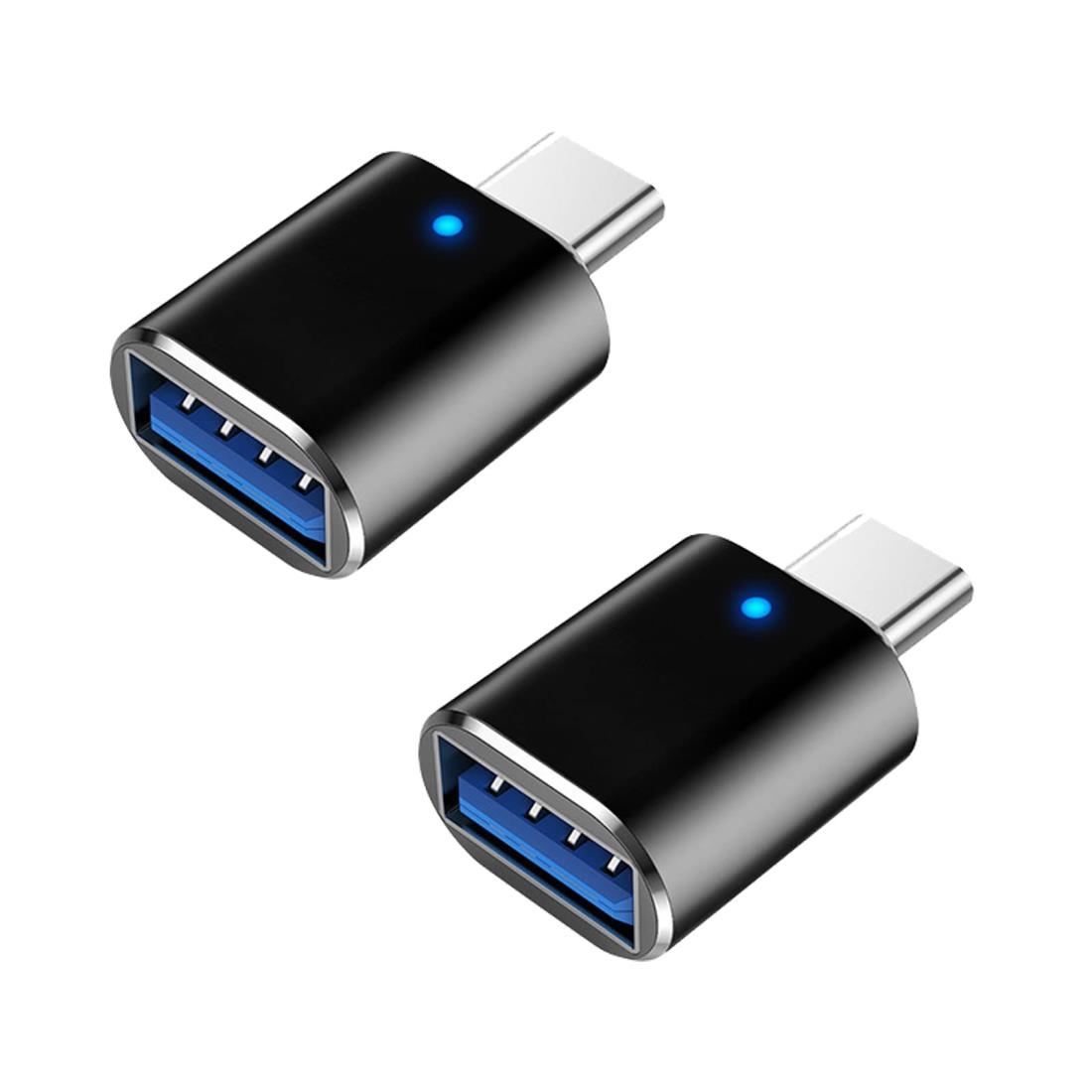 【2個入り】Type-C-変換 標準USB変換アダプタ 高速データ転送 3.0 OTG機能搭載 (ブラック)