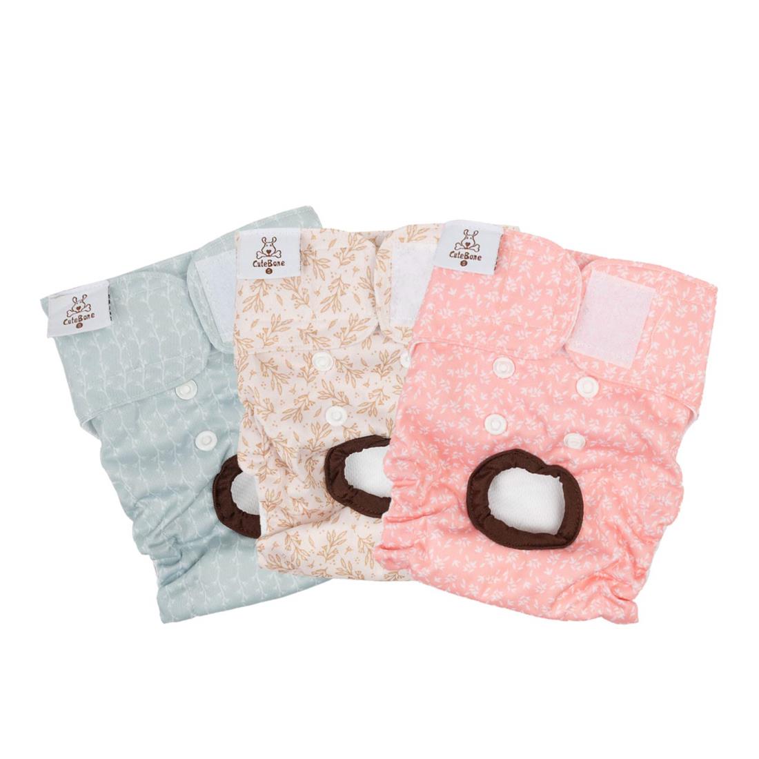 CuteBone 犬 おむつカバー 布 ミス 生理 パンツ 雌犬 お出掛け 散歩便利 3枚セット 中小型犬用 D16S-JP