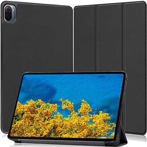 樂天商城 - FOR Xiao Mi Pad 5 Pro 2021 / Mi Pad 5 用のケース タブレット ケース 新型 FOR Mi Pad 5 Pro 2021 / Mi Pad 5 用のカバー スタンド機能付き 保護ケース ?つ折 マグレット開閉式 薄型 超軽量 全面保護型 FOR Xiao Mi Pad 5 Pro 2021 用のスマートケース PCduoduo (ブラック)