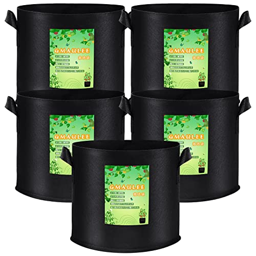 【送料無料】GMAULEE 不織布プランター 栽培袋 布鉢 20ガロン5個セット フェルト 植え袋 植物育成 厚手 通気性 持ち手付き 花栽培 野菜栽培 園芸果物栽培のサムネイル