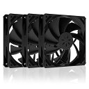 【送料無料】Novonest PCケースファン 120mm 高性能 静音 3PINコネクタ 冷却ファン 3本1セット 真っ黒「NK12BK3-3」