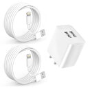 iPhone 充電器 USB 充電器 2ポート 12W ACアダプター 【MFi/PSE認証済み】 2M iPhone 充電ケーブル 2本付き 軽量 コンパクト USB 急速充 電器 コンセント スマホ充電器 海外対応 iPad/iPhone/Android その他USB機器対応