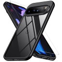 Google Pixel 9 用 ケース Pixel 9 Pro ケース ブラック ガラスフイルム保護付き 黄変防止 グーグルピクセル9/9pro ケース 耐衝撃 指紋防止 落下防止 耐久性 ストラップホール付き 薄型 軽量 ソフトカバー ワイヤ レス充電対応 google ピクセル9/9pro ケース