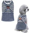 Jimjis 犬服 春夏 犬 ドレス 犬の服 ペット服小型犬 お姫様 クマ パターン 犬 洋服 つりフェイクツーピース スカート 犬ワンピース 散歩 お出かけ ...